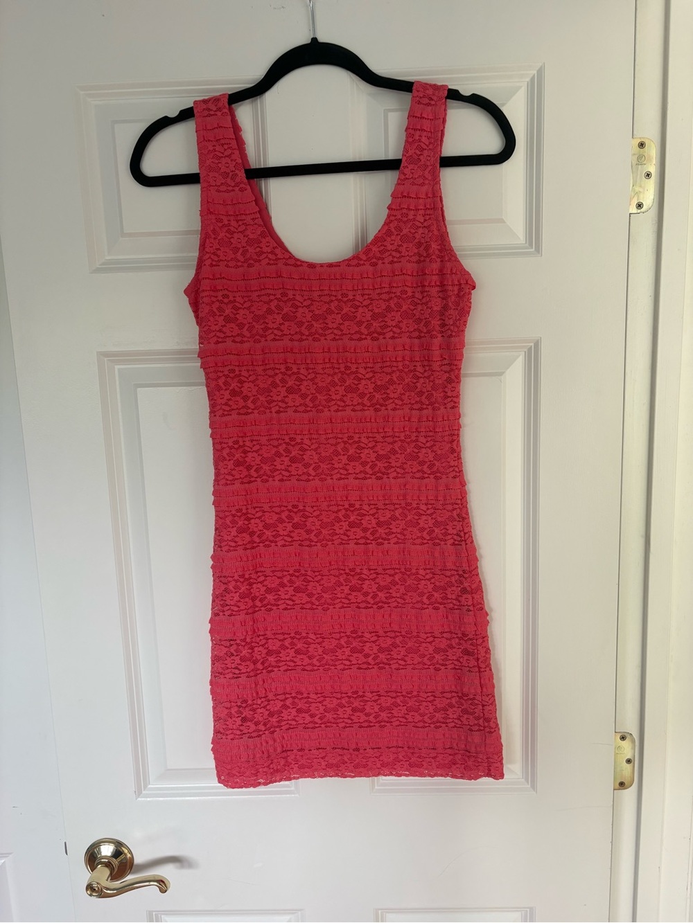 Forever 21 Coral Lace Scoop Tank Mini Dress